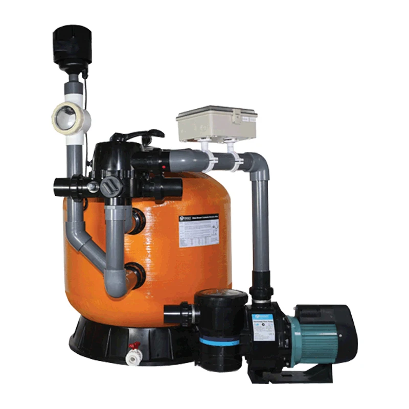 Bomba de filtro de arena de fibra de vidrio, filtros de piscina sobre el suelo montados en la parte superior