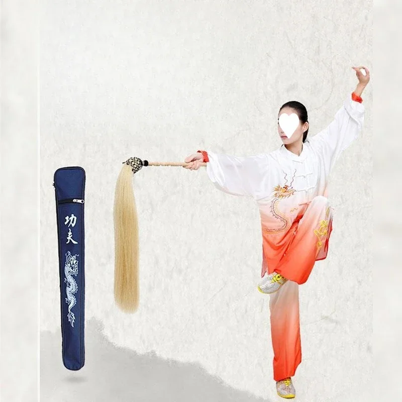 Tai Chi Dust Performance Buddha Dust Floating Dust Martial Arts True Horse Tail Taoist Tool Wudang Mountain Practice