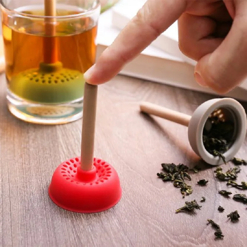 Silicone Tea Strainer  Loose Leaf Tea Coffee Herbal Spice Filter Diffuser Toilet Bowl Sucks Kitchen Tea Filter Strainer Tools