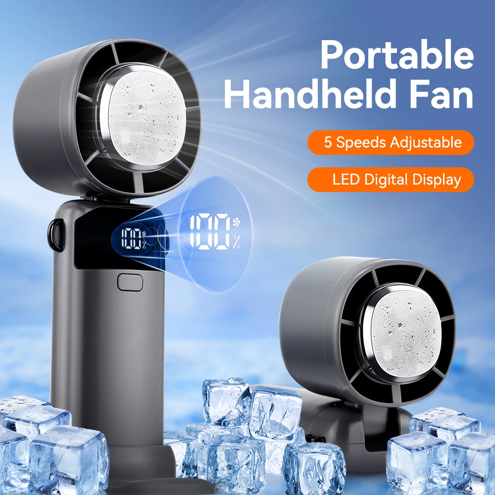 

NEW Foldable Air Cooling Rechargeable Fan 3600mAh Portable Mini Handheld Fan 100-Speed Turbo Ice Cooling Fan for Outdoor Travel