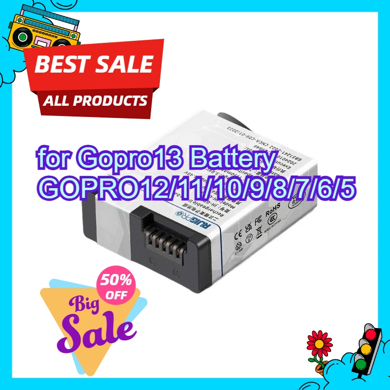 

High-Performance 1100mAh for Gopro13 Battery GOPRO12/11/10/9/8/7/6/5 Battery Charging Case for Extremely Cold-resistant Battery
