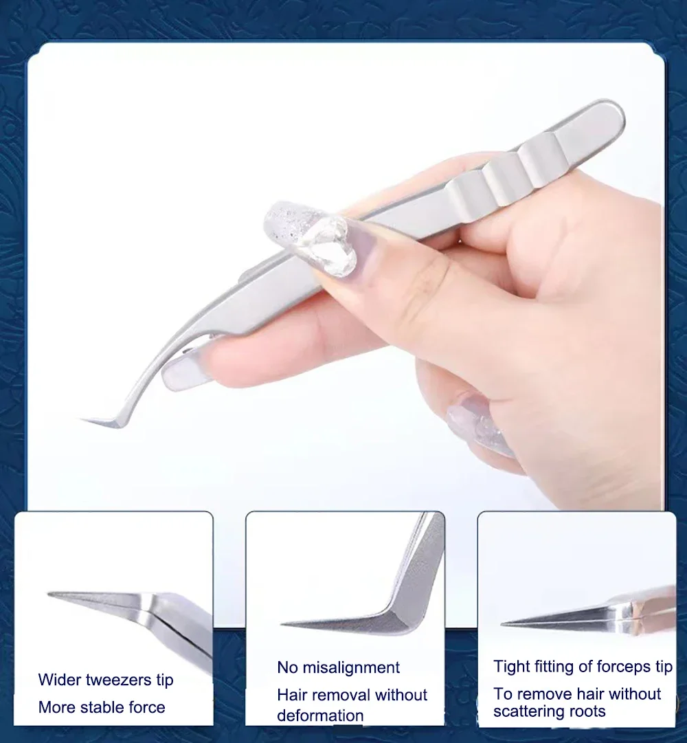 Pince à épiler professionnelle pour Extension de cils, recourbe-cils de précision en acier inoxydable, pince à greffage de floraison de cils de haute qualité