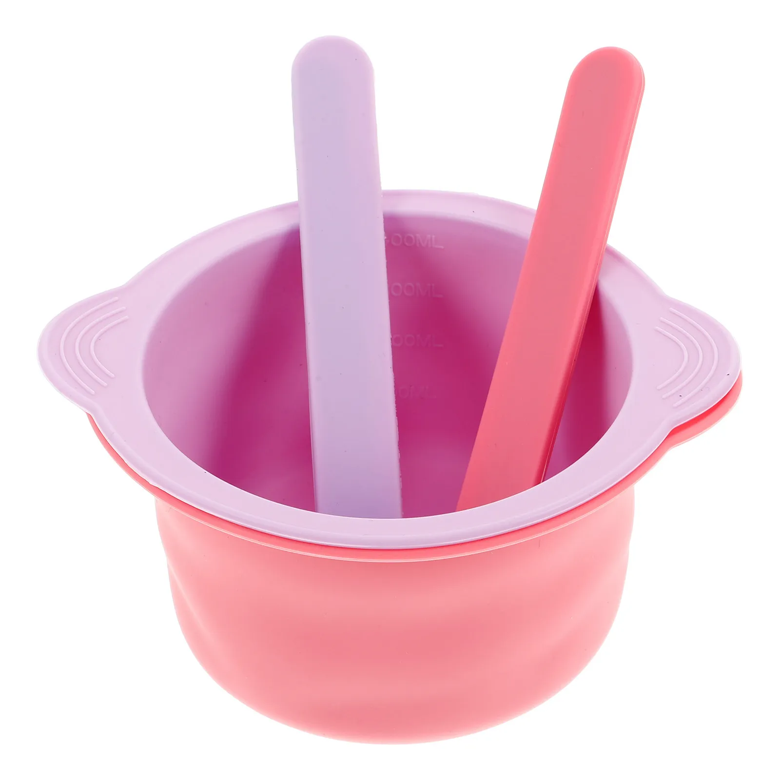 4Pcs Silicone Wax Pot Kit Foldable High Temperature Resistant Wax Bowl Hair Removal Waxing Pot Heating Liner Scraper