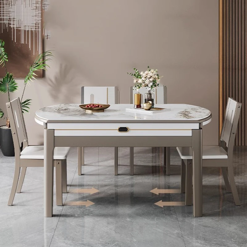 White Extension Dining Table Modern Foldingspace Saving Kitchen Dining Table Round Living Room Table A Manger Home Furniture