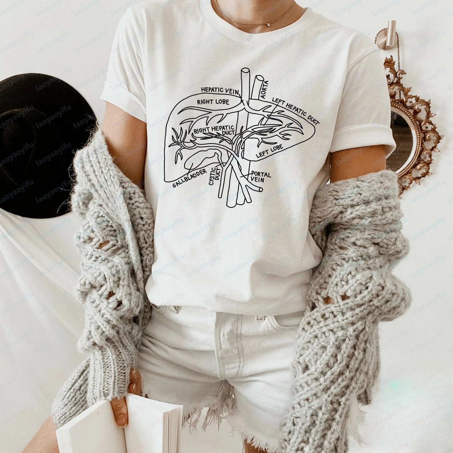 Hepatology Liver Anatomy Medical Hepatologist T Shirt Casual Fashion Loose Harajuku Man Streetwear Cotton Short Sleeve Tees