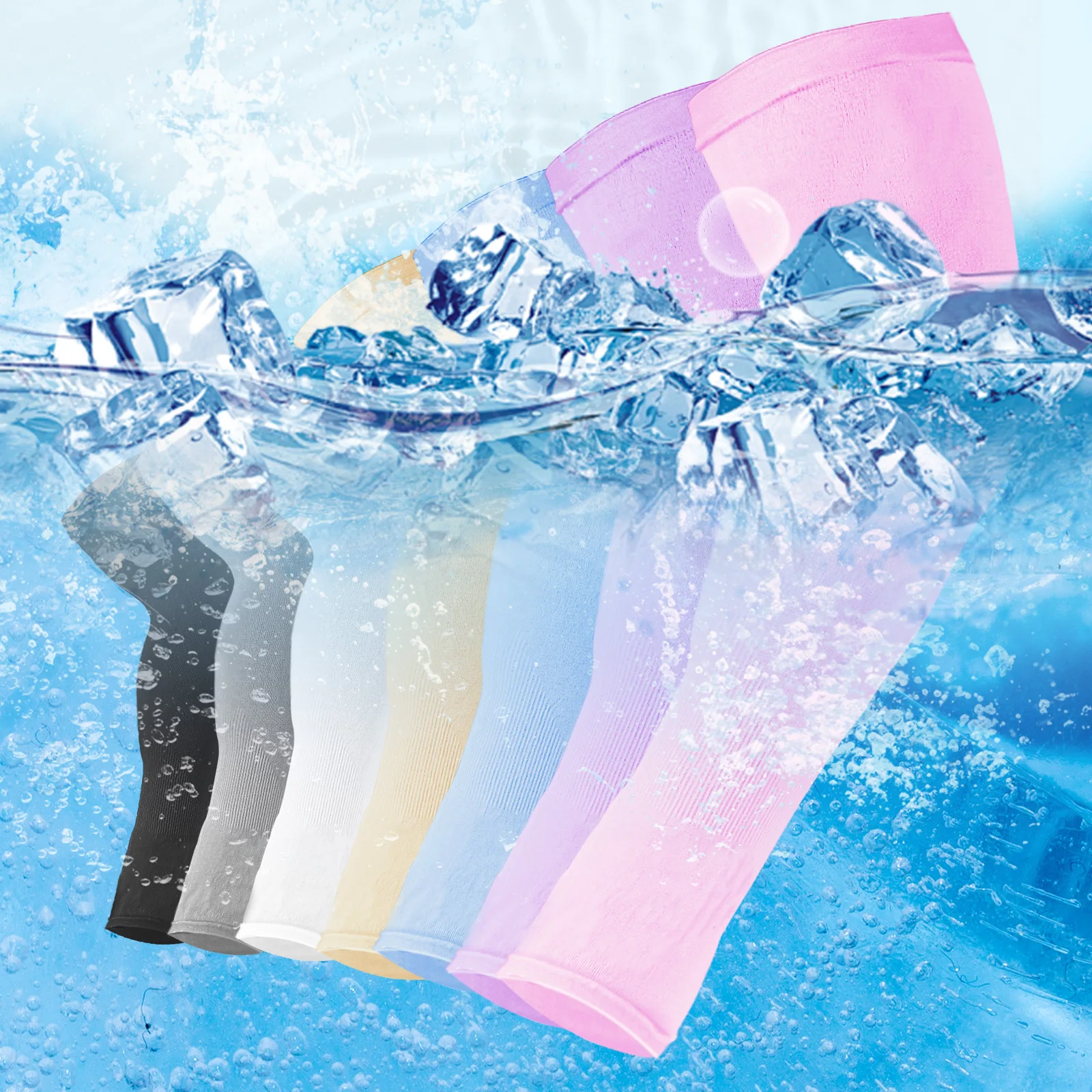 Long Gloves Outdoor Arm Warmer Sun UV  Ice Silk Arm Sleeves For Sports Outdoor Activities Cycling