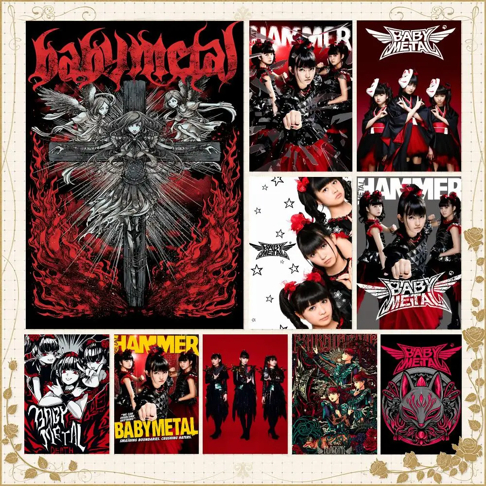 Band B-BABYMETAL Kawaii Metal Poster Wall Art Bedroom Living Room Dorm Bar Cafe Gym Studio Home Decor Gifts