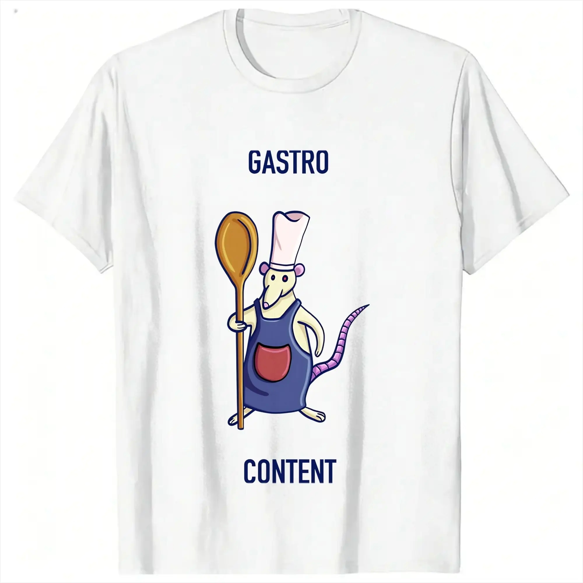 Funny Ratatouille T-Shirt Men Round Collar Pure Cotton T Shirts  Short Sleeve Tee Shirt Unique Tops