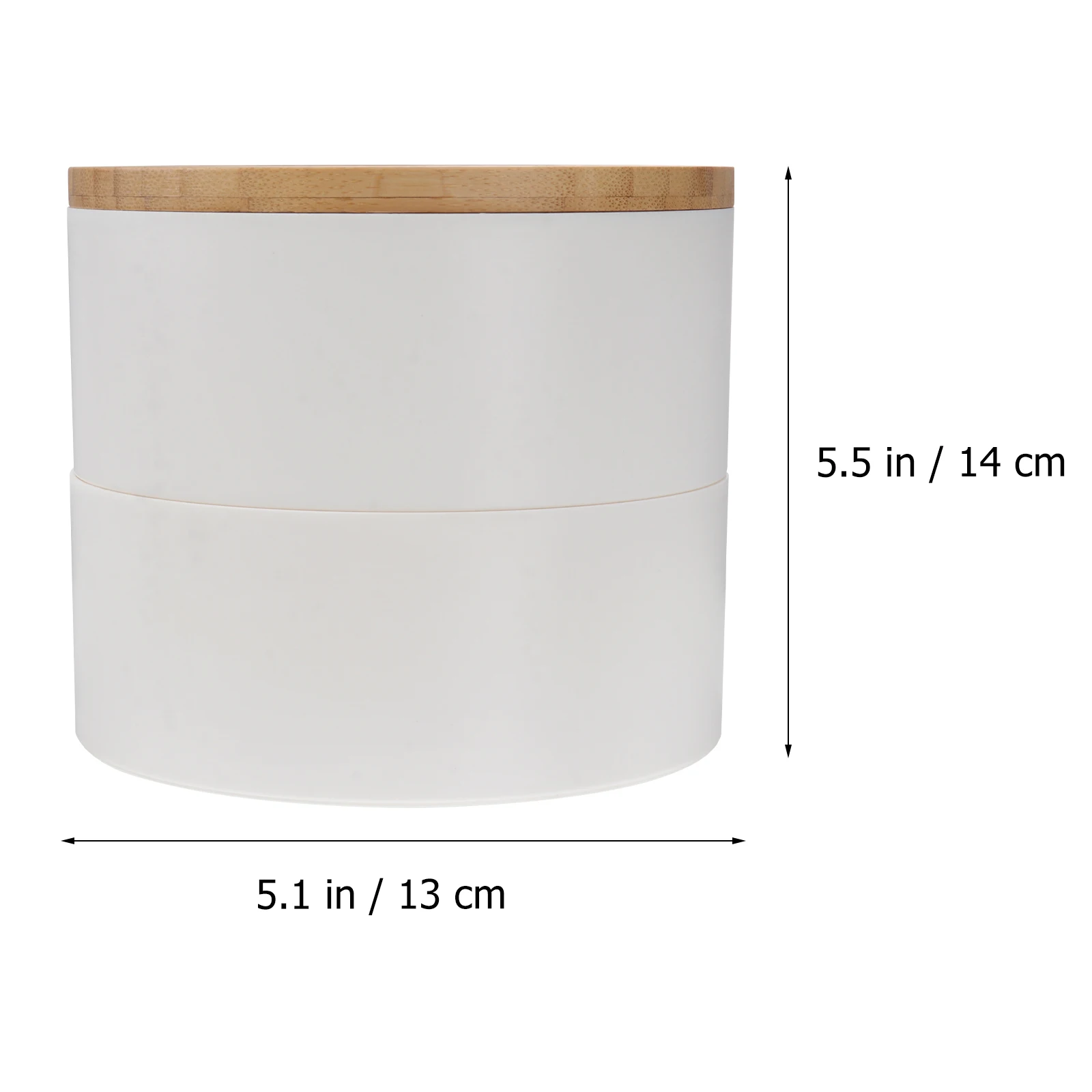 

Bamboo Lid Jewelry Box Storage Holder Necklace Ring Display Case ABS Plastic Compact Size Durable Practical Bracelet Earrings