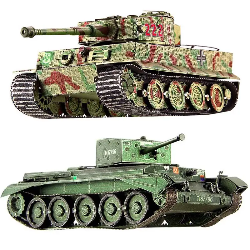Cool 3D metal puzzle military tank assembling model DIY manual adult decompression tank toy