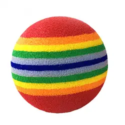 3.5/4.2/6.8cm Interactive Chewing Toy Pets Ball Teething Toys Dog Puppy Cat Rainbow Striped Ball Teething Pet Molar Brinquedo