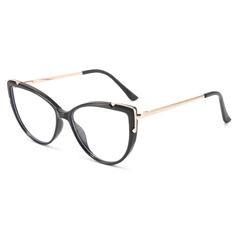 Metal Cat Eye Glasses Frame Woman Fashion TR90 Brand Designer New Trend Cateye Computer Eyewaer Gradient Color Frame Eyegalsses