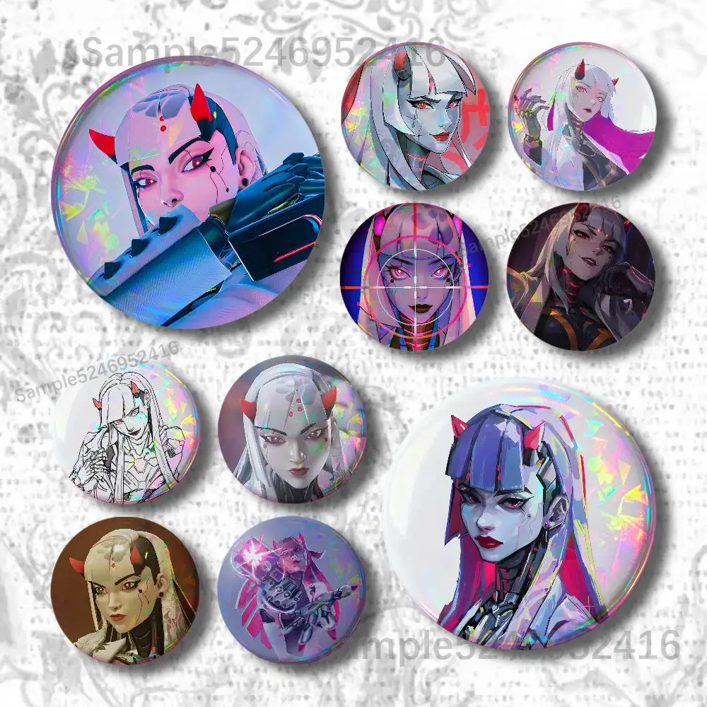 S-Shion O-Overwatch Badges Button Pins Brooch Creative Funny Quotes Clothes Backpack Jewelry Gift For Kids Friends
