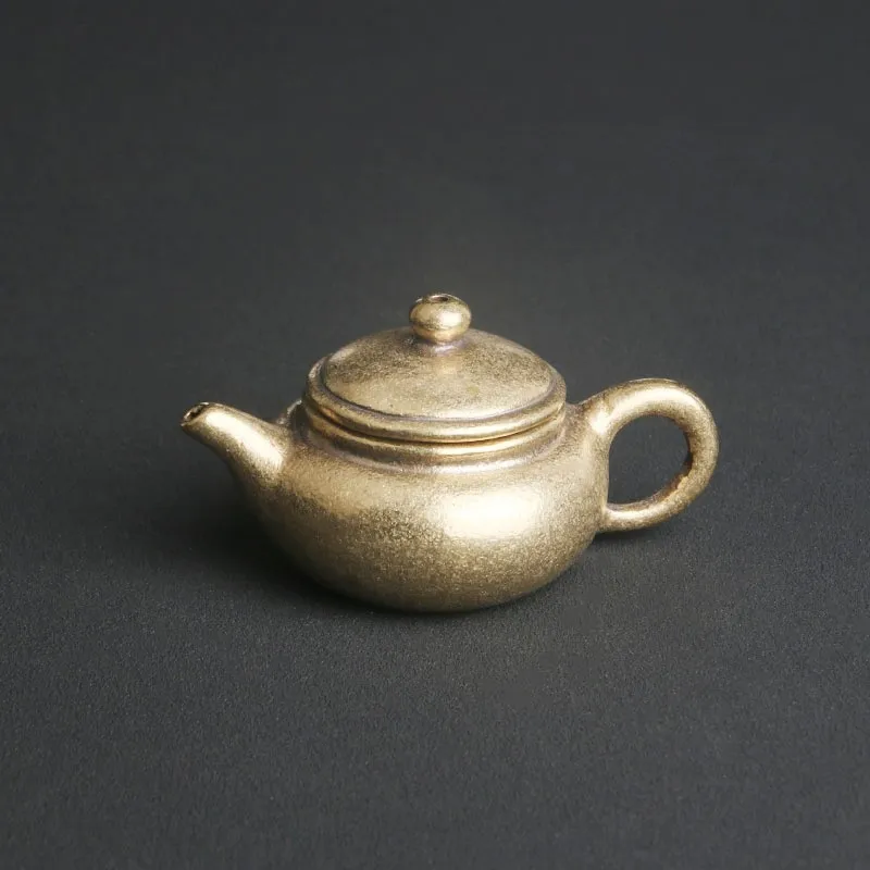 Antique Brass Kung Fu Teapot Tabletop Decoration Antique Miscellaneous Tea Ceremony Tea Pet Decoration