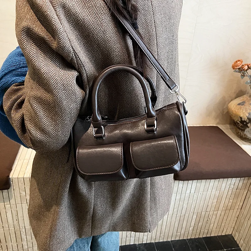 

2025 Vintage Shoulder Bag for Women, Genuine Leather Multi-way Crossbody Purse, Minimalist Retro Handbag for Dating & Daily Use