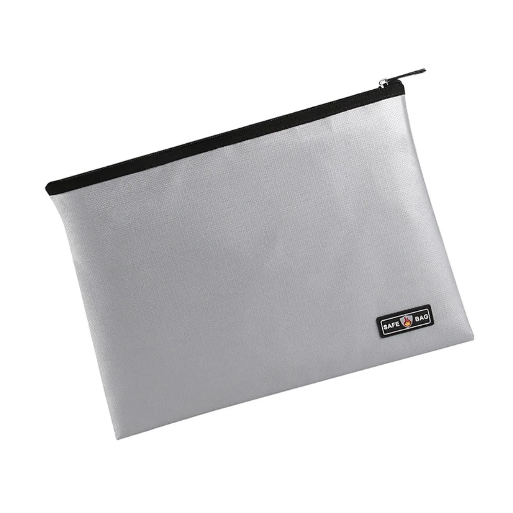 Fiberglass Fireproof Document Bag Waterproof Fireproof Document File Folder A4 Size Zipper Closure Zipper Closure Organizer
