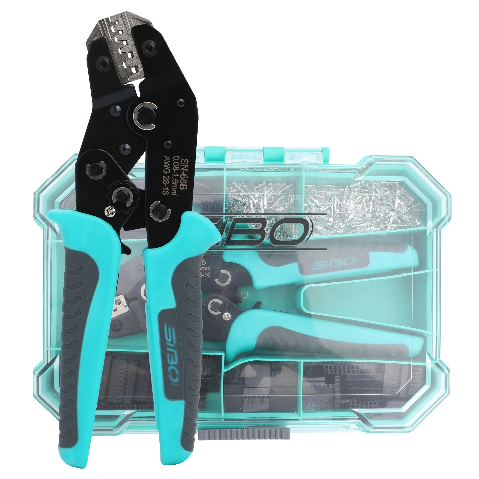 RONGDA Industrial Grade Automotive Wiring Harness Tubular Terminal Crimping Pliers Ratchet Type Labor-Saving Electrical Steel