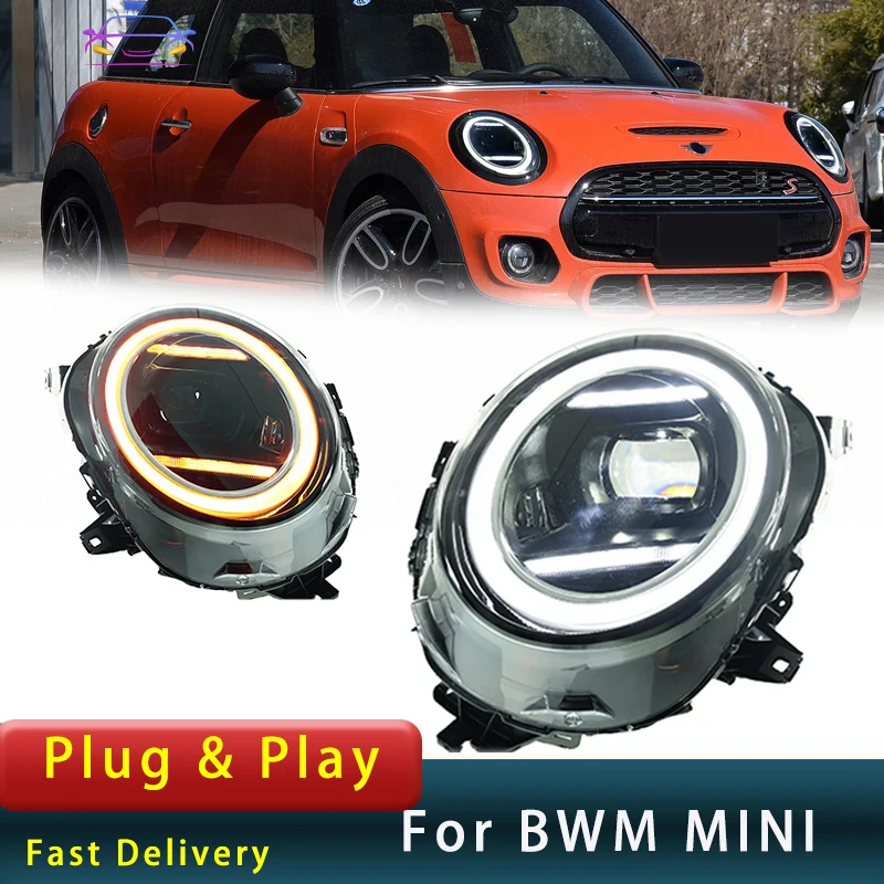 

Автомобильные фары для BMW MINI 2014-2021 F55 F56 F57, светодиодная Улучшенная фара 2014-2021 DRL, объектив проектора, автомобильные аксессуары