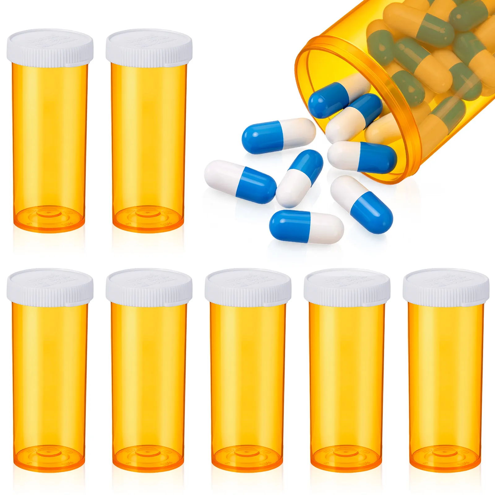 10Pcs Pill Organizer Medicine Bottle Plastic Pill Case Vials for Travel Home Office Supplement Storage Waterproof Seal Portable