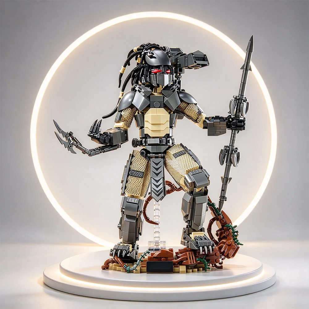MOC Creative Alien Monster Predator Alien Figures Building Blocks Bricks DIY Alien Warrior Assembly Model Adult Gifts Toys