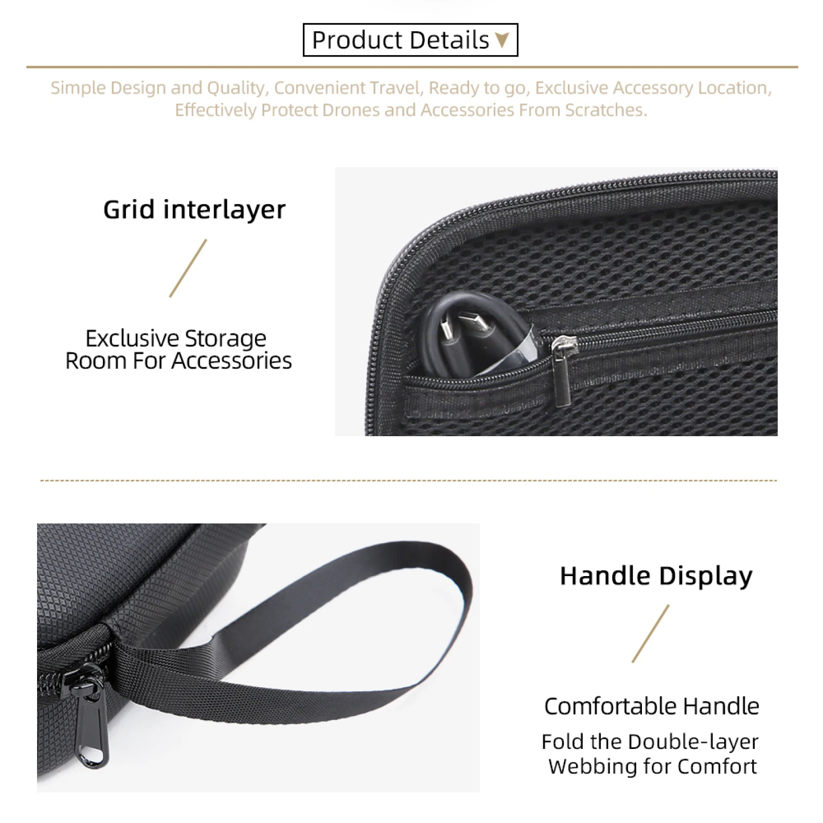 

Storage Case with Integrated Liner Structure for DJI ACTION 6 PU Mini Handcase Travel Portable for DJI ACTION 6 Accessories