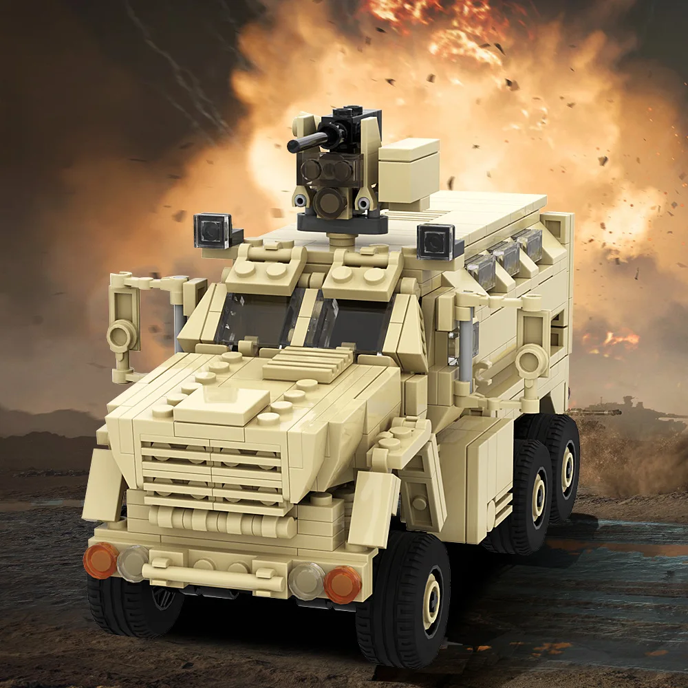 

MOC Military Building Blocks Model Caiman Mine Resistant Ambush Protected Armored Vehicle DIY Assembly Kit Desktop Display Toy