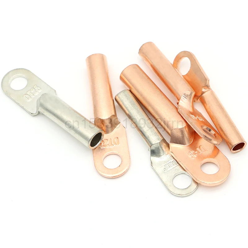 1PCSWire Crimp Connector Car Auto Copper Terminal Block DT-10/16/25/35/50 Battery Cable Crimp Terminals Soldered Copper Crimp Lu