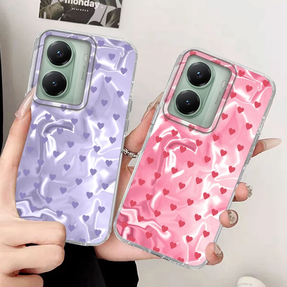INS Mädchen-Print Damen Handyhülle für Xiaomi Poco X7 X5 X6 M6 C65 C61 M5S 15T 13T 14T Pro 11 Lite NE Bunte Herz-Luxus-Handyhülle