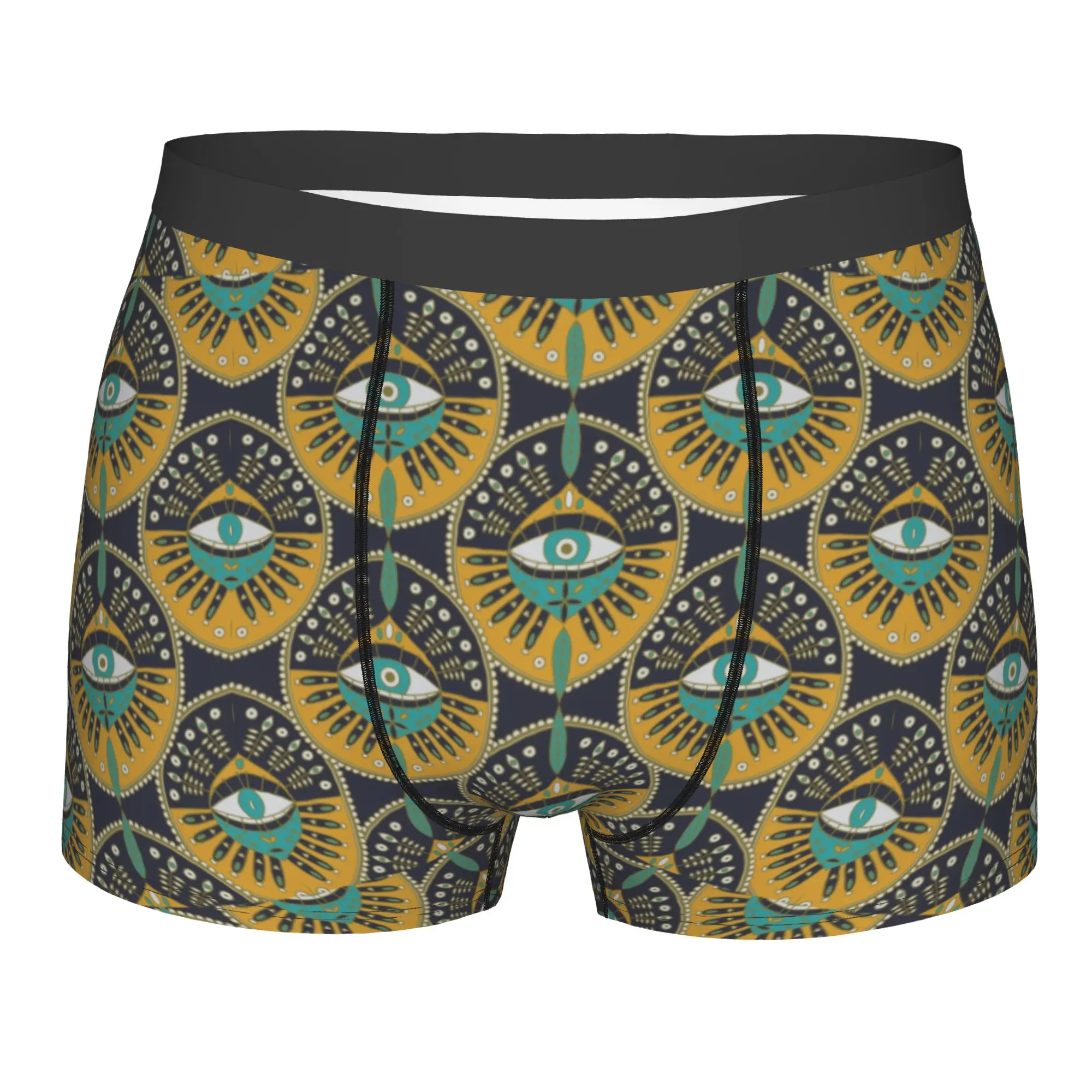 

Custom Tribal Evil Eye Pattern Male Printed Bohemian Boho Chic Geometric Boxer Shorts Panties Briefs Breathable Underpants