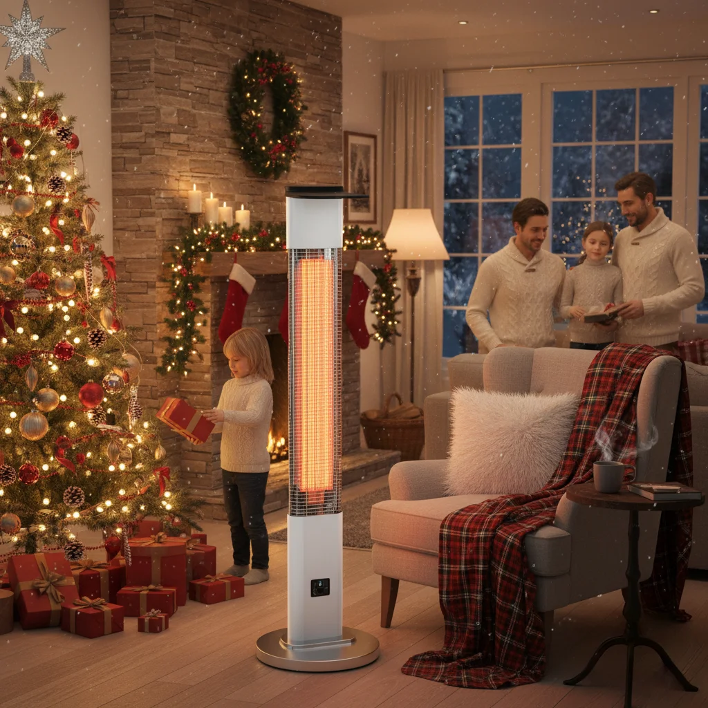 New Design High Efficiency 1500W Floor Standing Garden Patio Heater With Tip-over Safety Switch