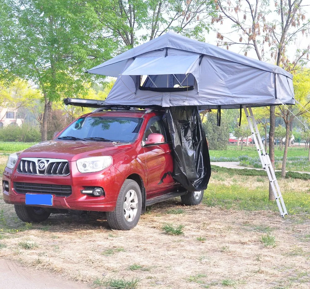 

Ready To Ship! Roof Top Tent SRT01E Gray Color 1.6m*2.4m For 3-4 Person Camping Outdoor Tent Easy Open Custom