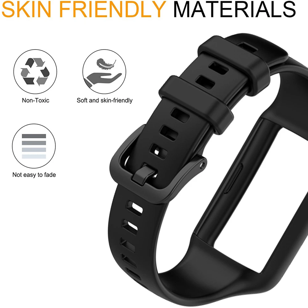 Silicone Strap For Huawei Band 6 Strap Replacement Watch Strap For Huawei Band 7 Strap With Screen Protector