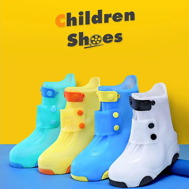 Child Shoe Waterproof Covers Children's Silicone Overshoes Boots Protectors Portable Snow Rubber Protects Foot Rain for Boy Girl