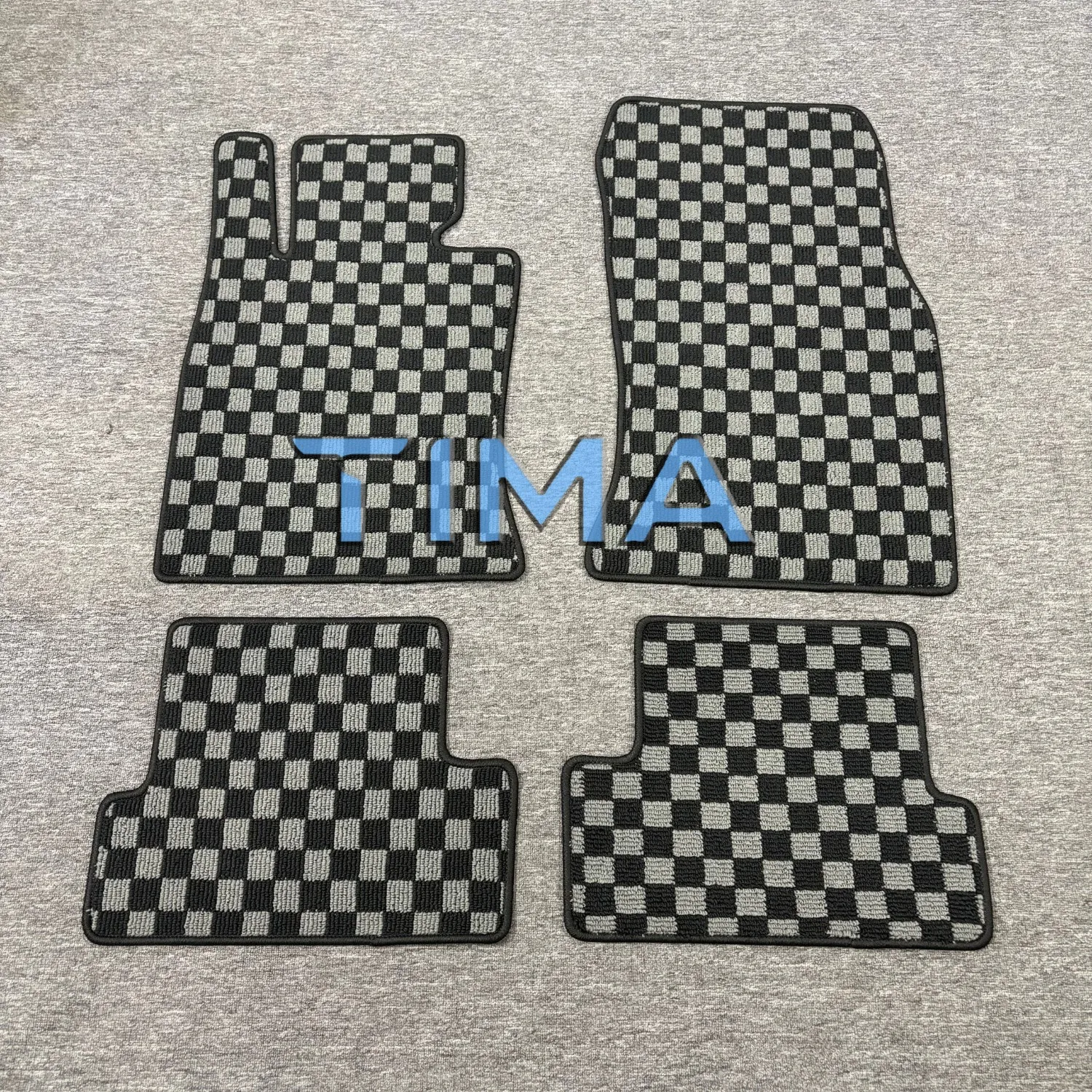 For MINI R56 Sedan 2-Row 4PCS Checkered Flag Carpet Floor Mats left Hand Driveor New