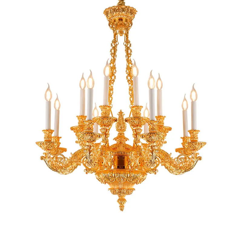 DINGFAN French High-End Villa Interior Decoration Lighting, Luxury Brass Living Room, Dining Room, Bedroom Chandelier