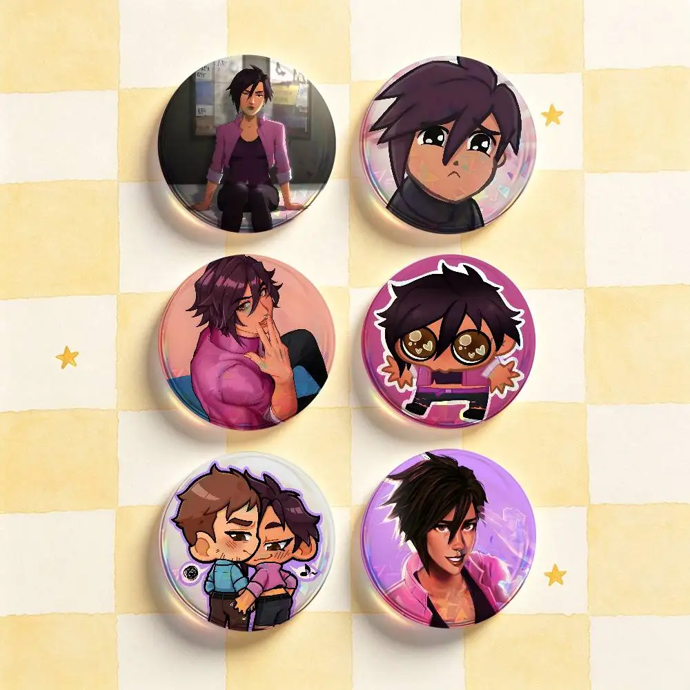 D-Dispatch Invisigal Badges Round Nijigen Otaku Culture IP peripheral products 58mm 44mm 32mm 75mm 25mm Mini