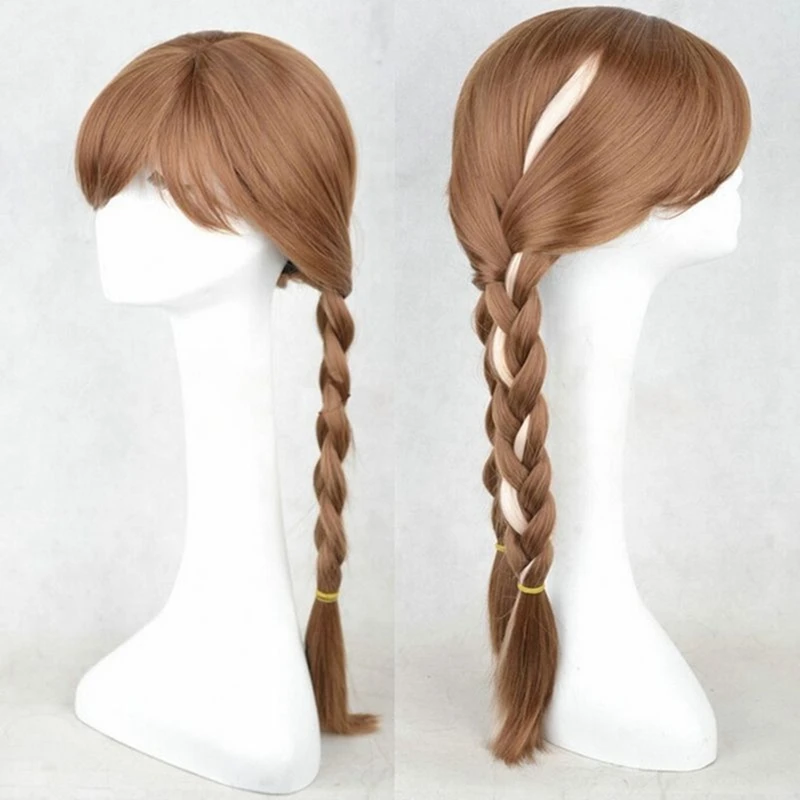 Wig untuk Cos Wig Halloween anak-anak Wig "Frozen" Anna Double Whip Elsa putri Wig Halloween anak-anak