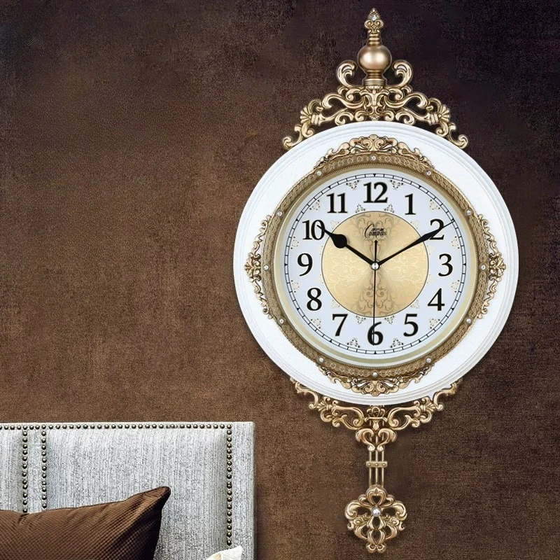 20 Inches Retro European Style Wall Clock Watch Living Room Mute Pendulum Clock Elegant Taste Family Gift Art Home Decoration