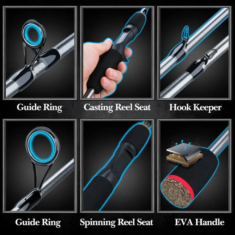 Sougayilang Spinning/Casting Rod 5 Sections Carbon Fiber Ultra Light Carp Fishing Pole Outdoor Sport Stream Fishing Tools/Tackle image 5
