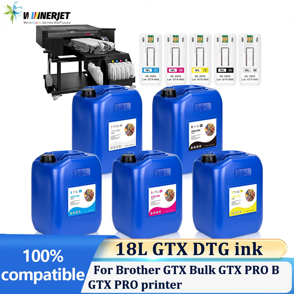 Winnerjet 18L GTX ink DTG ink Textile ink For Brother GTX Bulk GTX PRO B GTX PRO printer