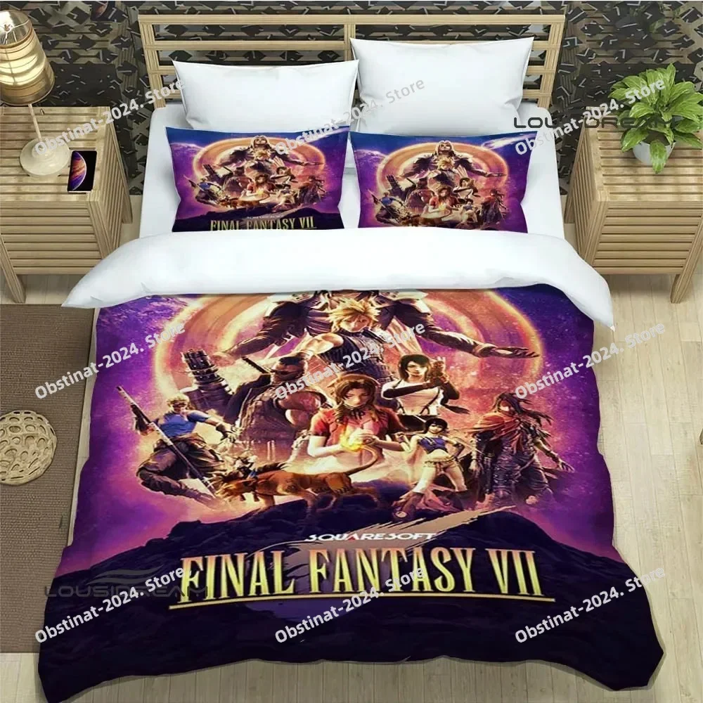 

Game FINAL FANTASY Bedding Set Printed Bed Set With Pillowcase Duvet Cover Soft Single Double Queen Super King Size luxury gift