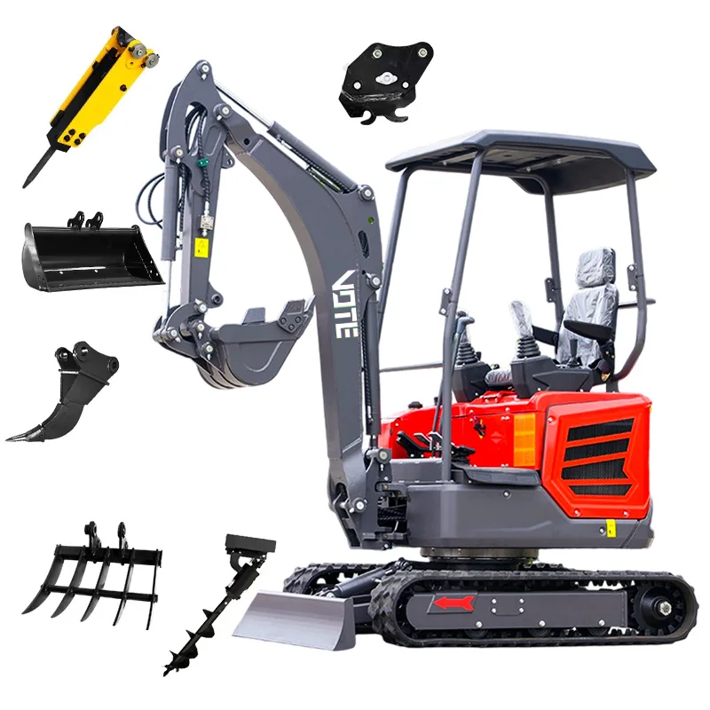Best selling 1 ton 1.6 ton 2 ton mini excavator multifunctional hydraulic crawler mini bagger customizable digger