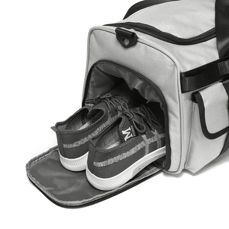 حقيبة ظهر 3 في 1 للسفر سعة 45 لترًا، حقائب رياضية كبيرة مقاومة للماء للصالة الرياضية، حقيبة من القماش الخشن مع حجرة للأحذية وجيب مبلل