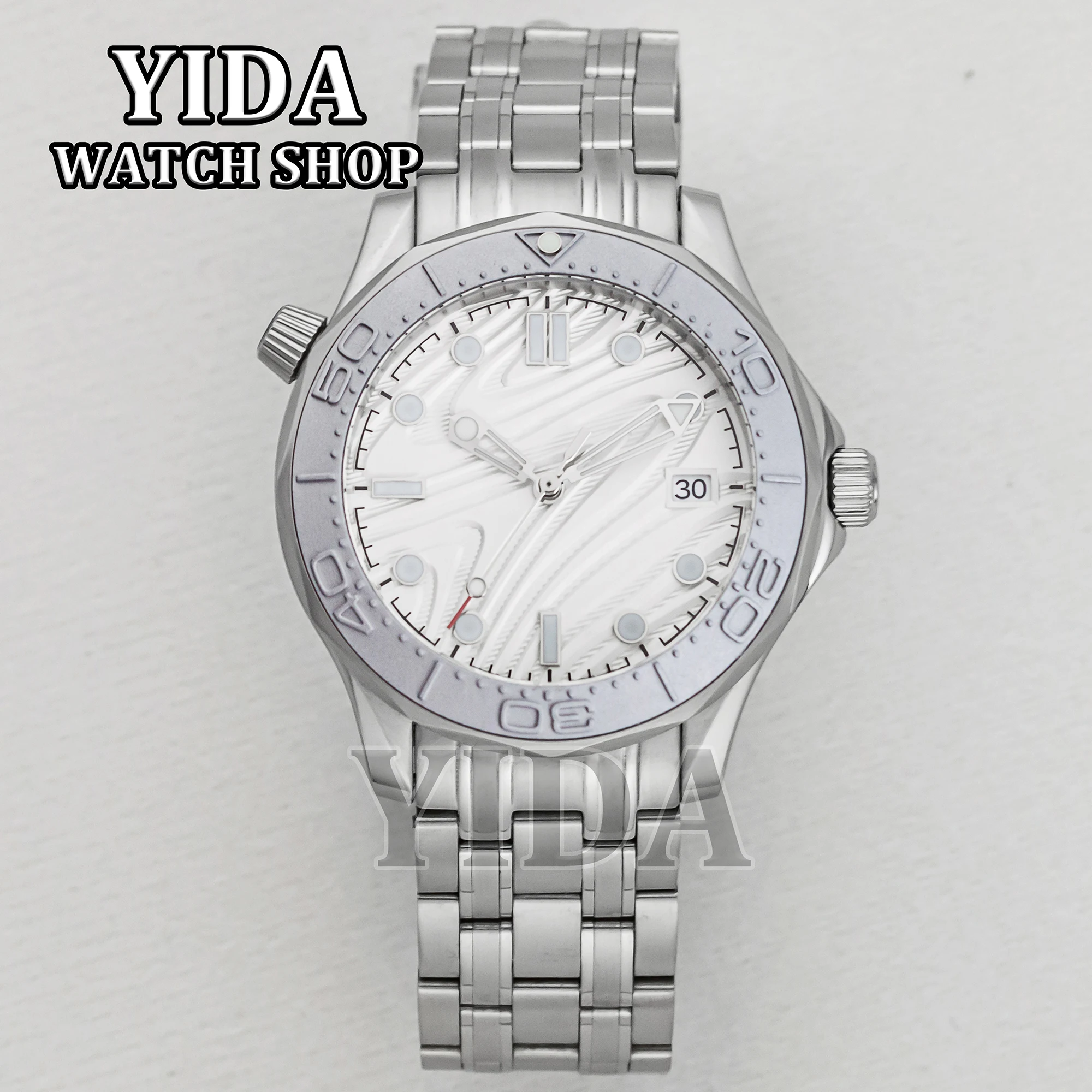 

NH35/NH36 316L Watchcase Stainless Steel Case Band Green Luminous Dial Hands 41mm Mod Parts For Seamaster 300 NH35/NH36 Movement