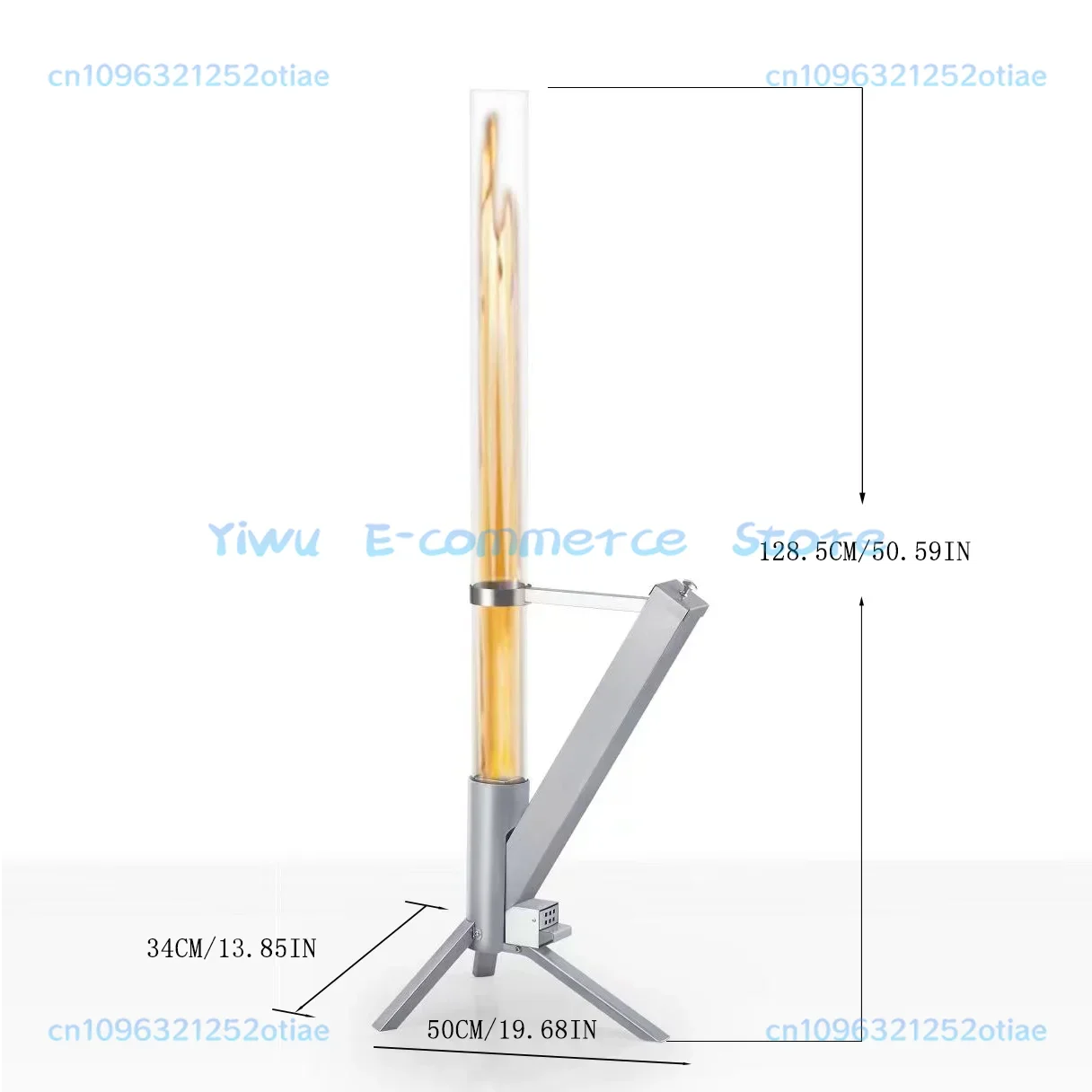 Modern Design Stainless Steel Patio Pellet Heater Rocket Fireplace Fire Tube Column Stove with Torch for Villas