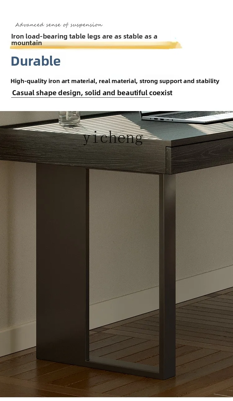 LX Solid Wood Desk Double with Socket Drawer Workbench Computer Desk