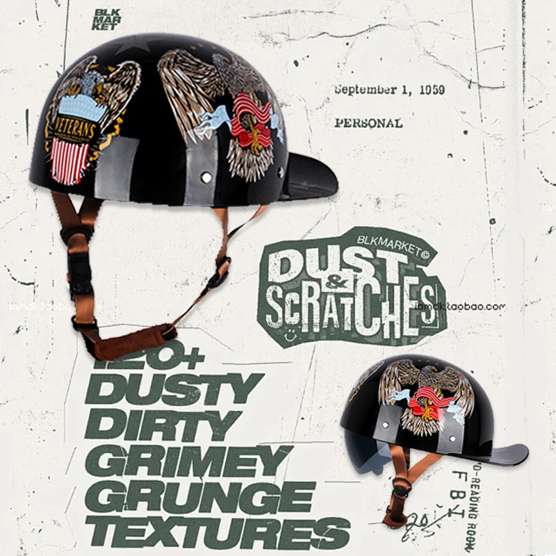 

UCHOOSE NEW Motorcycle Helmet Riding Locomotive for Harley Retro Half Helmet Four Seasons Universal Helmet