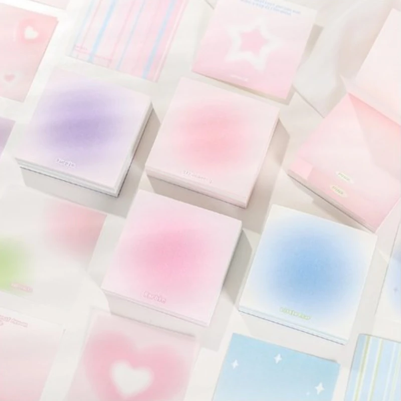 80*80mm Aesthetic Fruit Marshmallow Gradient Color Memo Pad Portable Cute Pocket Notebook for Girl To-do List Planner(180 Pages)