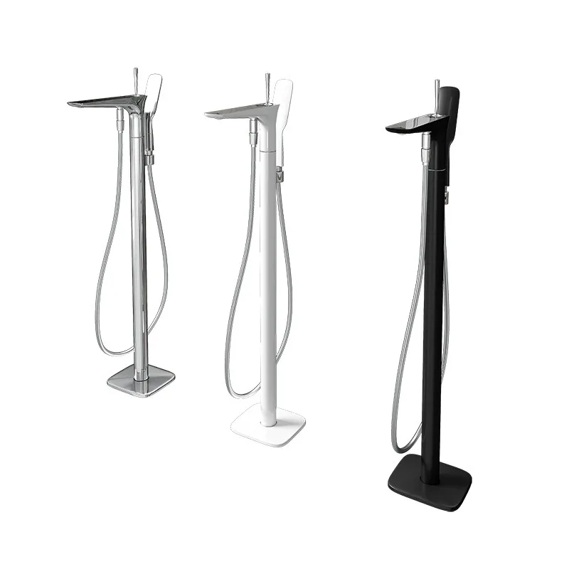 All-copper floor-to-ceiling hot and cold faucet set, special for independent bathtub
