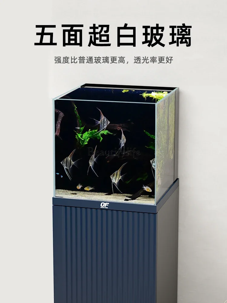 

LD6Home Living Room Professional Bottom Filter Goldfish Ecological Landscape Base Cabinet Super White Glass Square VAT